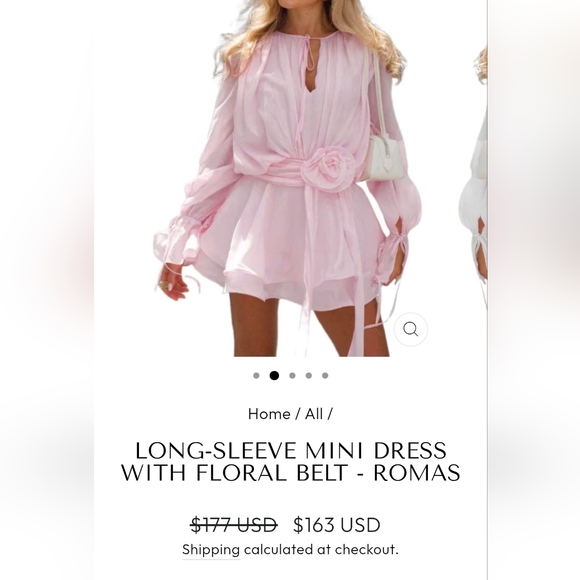 Chic Long Sleeve Pink Dress - Picture 5 of 6